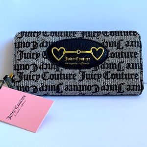 NWT Juicy Couture Black Gothic Zip Wallet